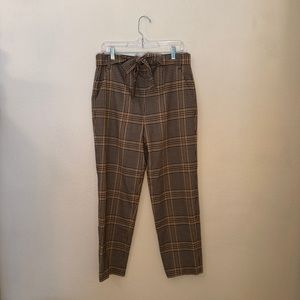 1. State Tie Waist Plaid Crop Pants Size 10